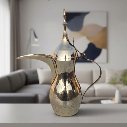 Brass Showpiece Arabic Dallah, Coffee Tea Pot (ZMAS580 H)