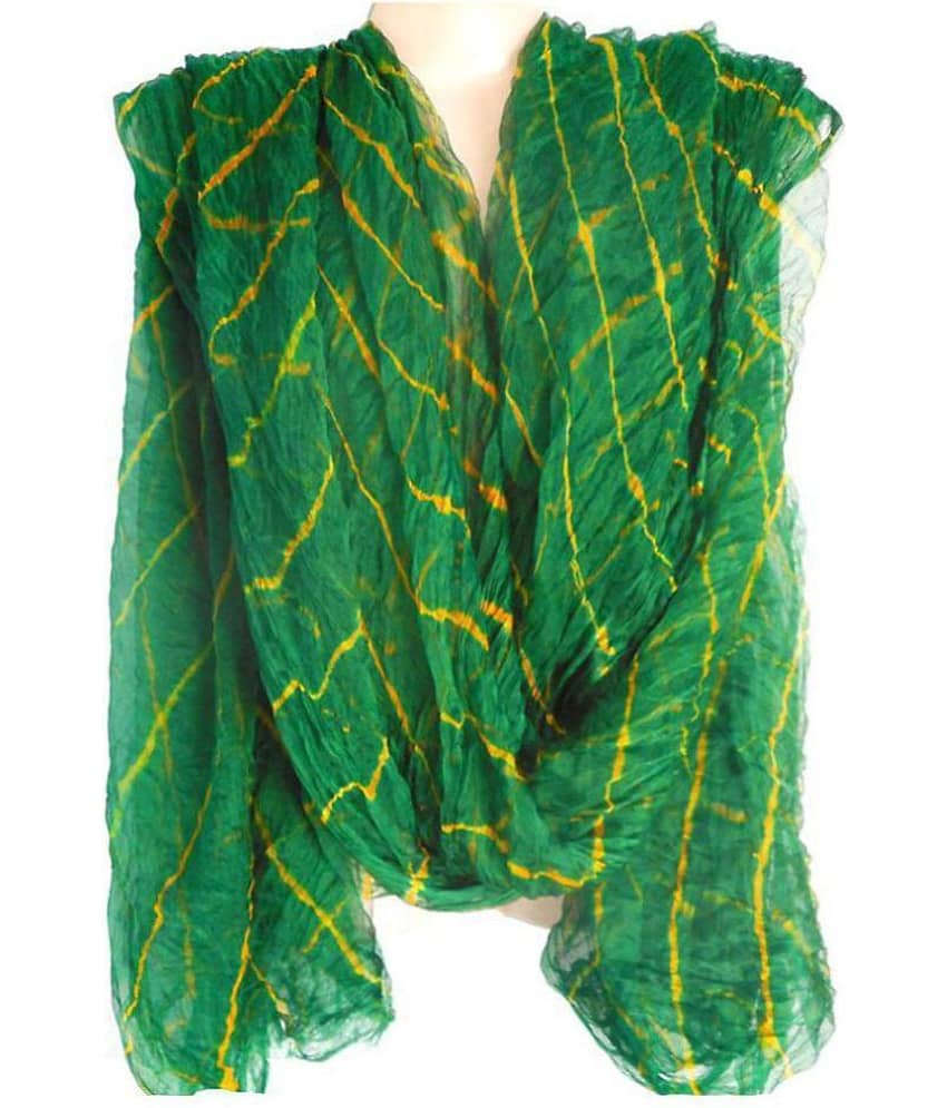Apratim Green Chiffon Leheria Dupatta