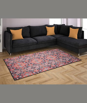 Aazeem Navy Velvet Carpet Abstract 3x5 Ft