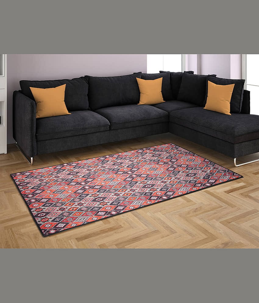 Aazeem Navy Velvet Carpet Abstract 3x5 Ft