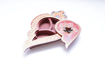 Decorative Wooden Haldi- Kumkum Box