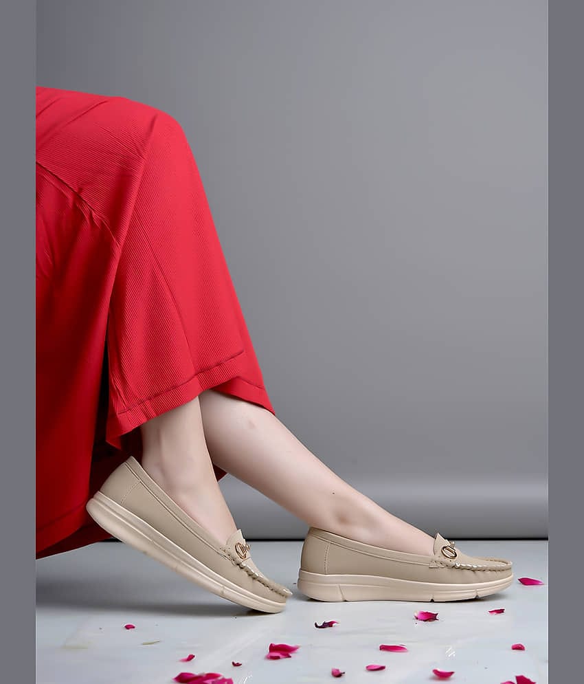 Stylestry Cream Women's Loafers