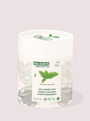 Two Leaf One Bud Nilgris Green Leaf Tea - Mint 50 Gms