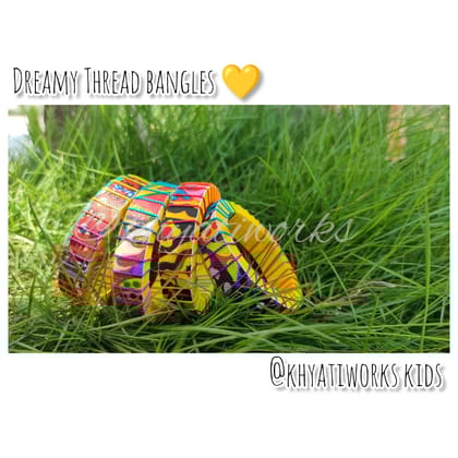 Dreamy Thread Bangles Yellow - Single Piece