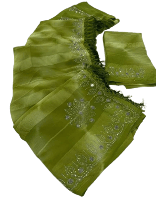 Elegant Green Chiffon Saree