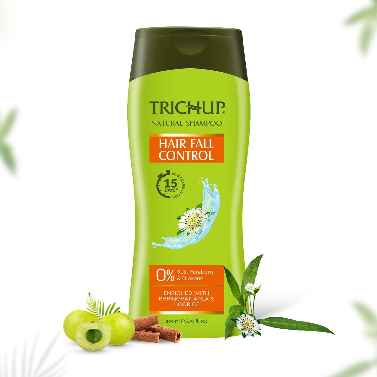 Trichup Hair Fall Control Natural Shampoo 200 ml (Pack of 2) – Herbal Shampoo for Stronger, Healthier Hair