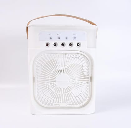 DHRUVINSRI Portable Humidifying Air Cooling Fan with Display Mist Function High Speed Air Circulation Mini Cooler with Handle for Home Office Desk Personal Cooling Device 1 Pc