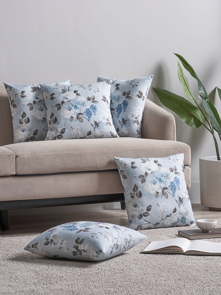 DDecor 100% Premium Cotton Set Of 5 Cushion Cover (40 CM X 40 CM) Plain | Soft & Comfortable | Perfect for Everyday Bedroom Use