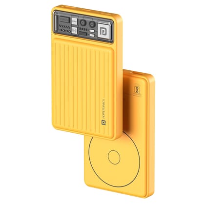 Portronics Luxcell Wireless Mini 10k 10000 mAh 15W Magnetic Wireless Fast Charging Smallest Power Bank (yellow)