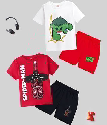 Kuchipoo Pack of 2 Baby Boys Cotton Blend T-Shirt & Shorts ( Multi )