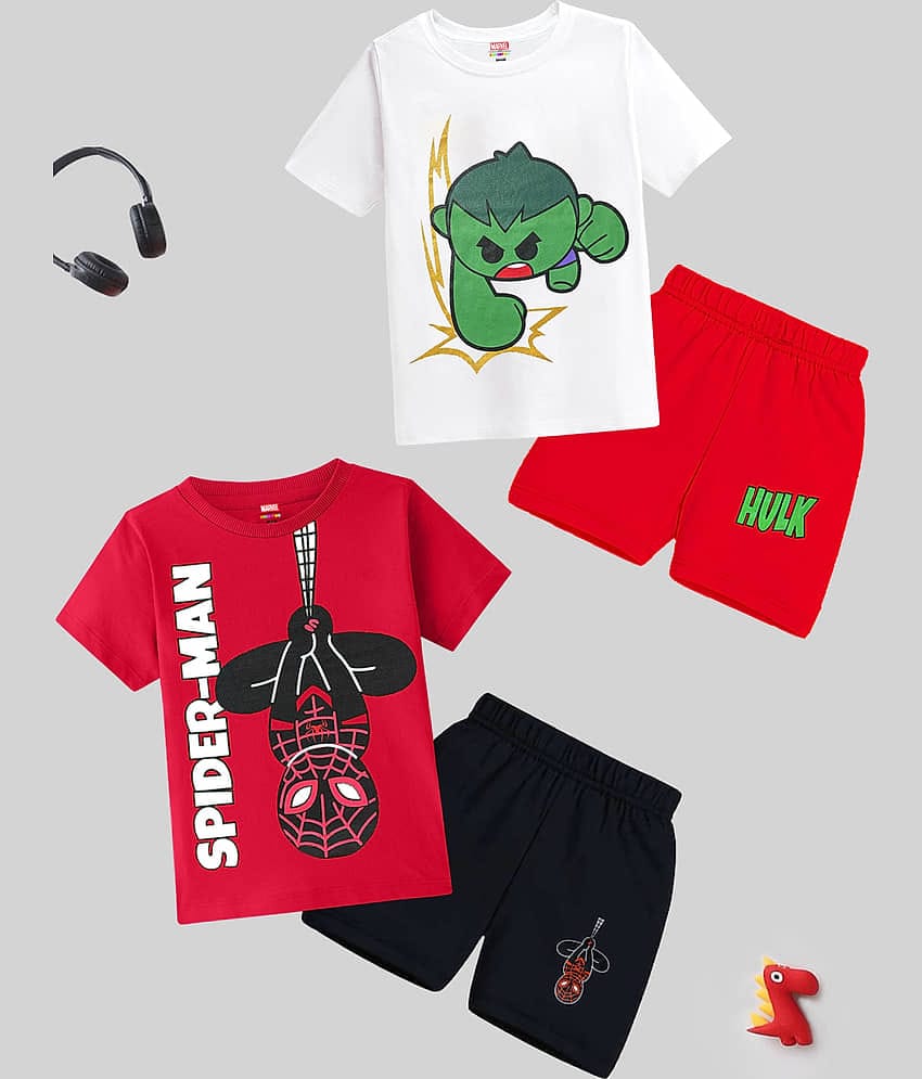 Kuchipoo Pack of 2 Baby Boys Cotton Blend T-Shirt & Shorts ( Multi )