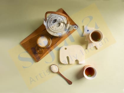 Srjana Elephant Shaped Marble Coaster 1pc Srjana Elephant Shaped Marble Coaster 1pc