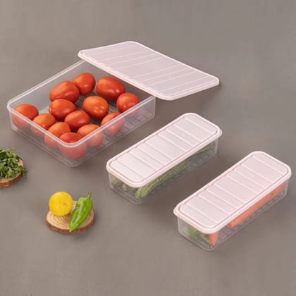 Plastic Food Storage Container for Fridge, Fridge Storage Boxes with Lid, Stackable Fridge Storage Containers, Freeze Organizer Items and Storage, Vegetable Storage Box for Fridge