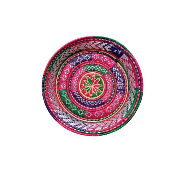 Moonj Craft Wood Chevron Grass Fruit Basket