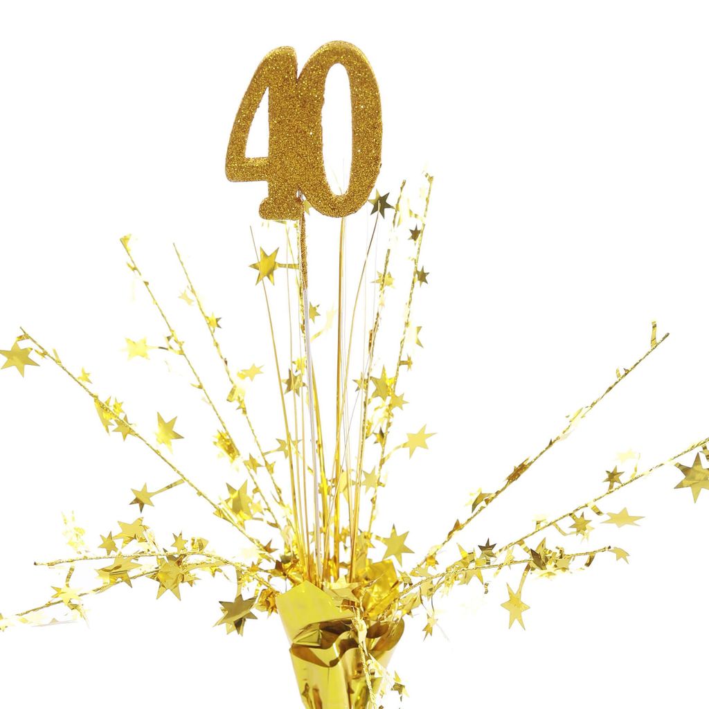 40th Birthday Centerpiece Gold - Party and Festive Needs | Buy online on ZillyBuy