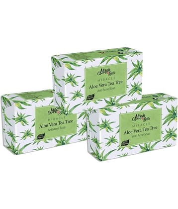 Mirah Belle - Organic Aloe Vera - Tea Tree Anti Acne Soap 125gm (Pack of 3) -For Acne & Infection Prone, Handmade Soap 375gm