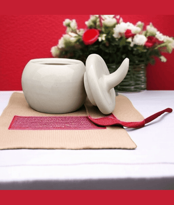 Malaikah Sld Wht Salt Jar Ceramic White Tea/Coffee/Sugar Container ( Set of 1 )