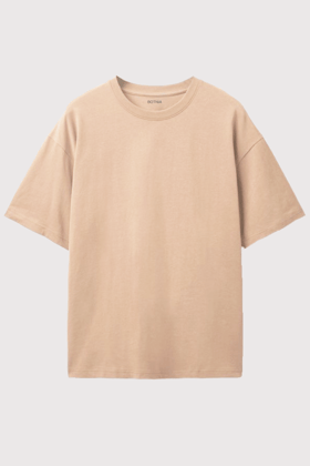 Beige- Oversized T-Shirt-XS