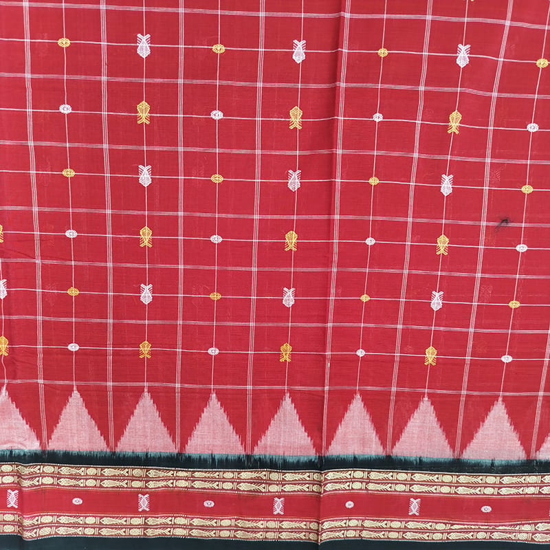 Bomkai Cotton Ikat Saree