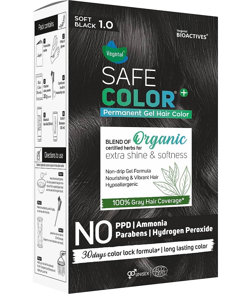 Vegetal Organic Permanent Hair Color 70 mL Black