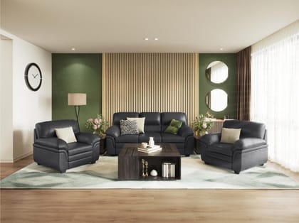 Orleans Plus 3 Seater sofa (Leather, Black)