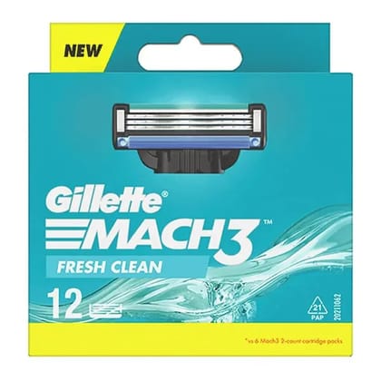 Gillette mach3 fresh clean 12 cartridges