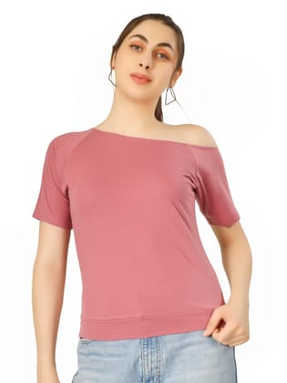 BLUEFICUS Women’s Cotton Blend One Side Drop Shoulder Top BLUEFICUS Women’s Cotton Blend One Side Drop Shoulder Top