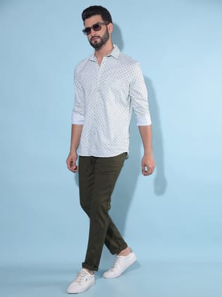 Olive Stretchable Trousers-30 / Olive