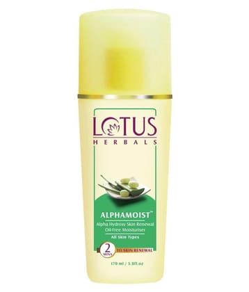 Lotus Herbals Alphamoist Alpha Hydroxy Skin Renewal Oil, free Moisturiser, For All Skin Types, 170ml