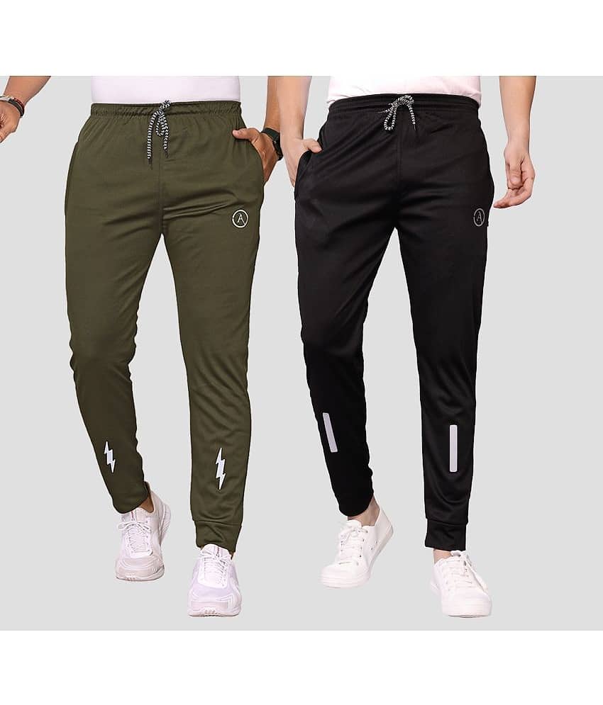 Anand Multicolor Lycra Men's Joggers ( Pack of 2 )