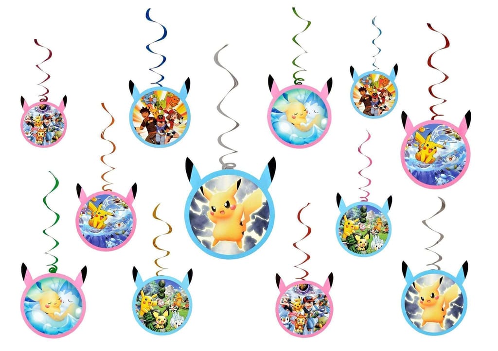 Wanna Party Pokemon Swirl Decoration - 12PC - Party and Festive Needs | Buy online on ZillyBuy