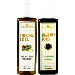 PARK DANIEL Organic Moringa oil and Black seed oil - Natural &amp; Undiluted combo of 2 bottles of 100 ml (200ml) (200 ml)