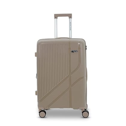 AMERICAN TRAVELLER TourisPoineer Trolley Bags Cabin  Large Polypropylene Hardshell Expandable Travel Luggage Bag with 8 Disc Wheels & TSA Type Lock. (Small 20, Beige)