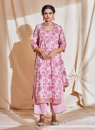 Gul Straight Cut Plazzo Set-S / Pink