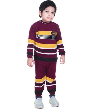 GTwo Pack of 1 Boys Woollen Blend Pullover Sweater ( Purple )