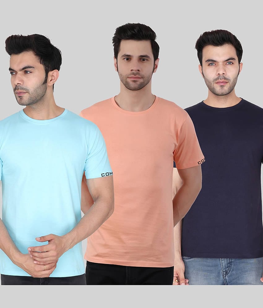 Comey Pack of 3 100% Cotton Regular Fit Men's T-Shirt ( Multicolor )