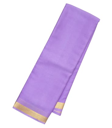 Lavender Woven Mysore Silk Saree With Zari Border-Lavander
