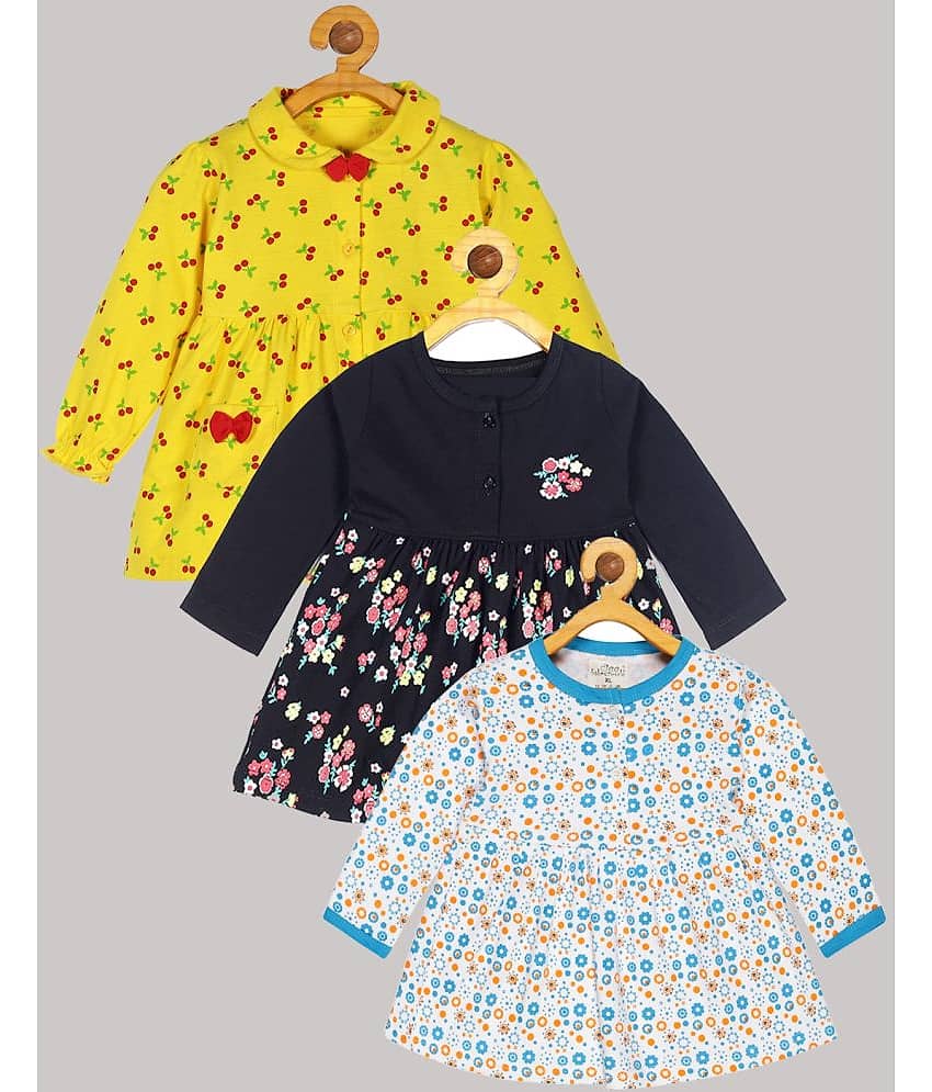 Babeezworld Pack of 3 Baby Girls Cotton Frock ( Multi )