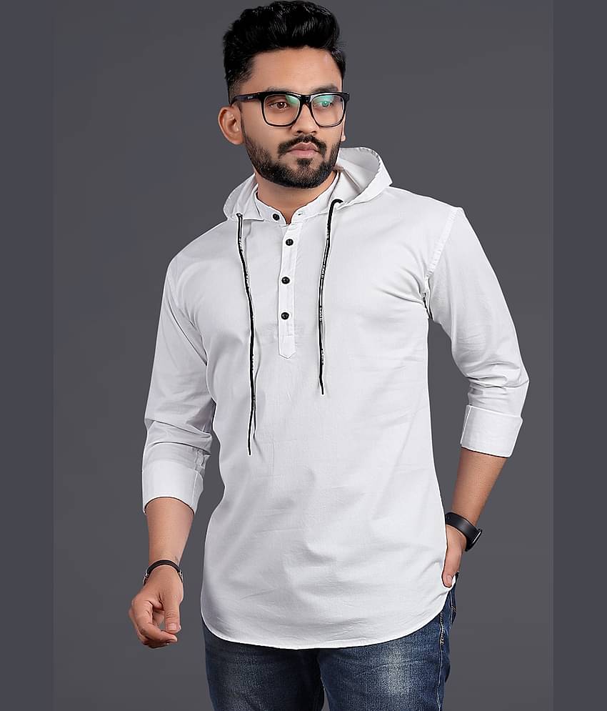 Nofilter 100% Cotton Regular Fit Dyed Full Sleeves Men's Casual Shirt - White ( Pack of 1 )