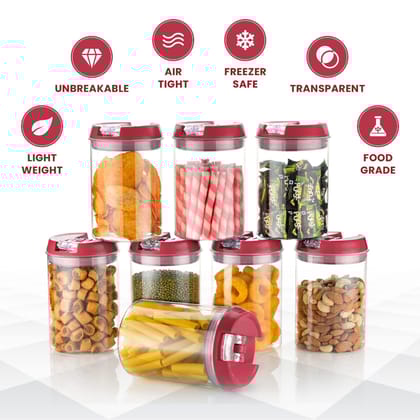 ActivLife - Round Premium Storage Containers-Ruby Red / 1100ml - Set of 8