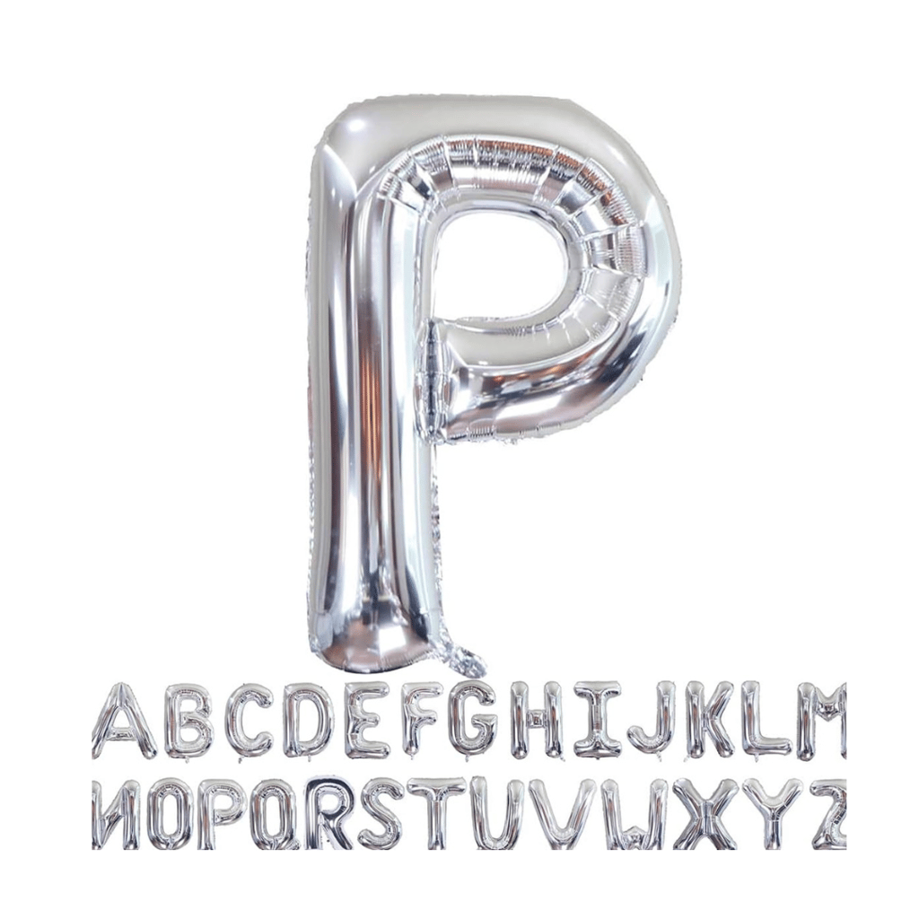 Letter P Silver Foil Balloon - 16 inches - 1PC - Party and Festive Needs | Buy online on ZillyBuy