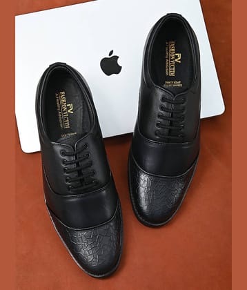 Fashion Victim Derby Genuine Leather Black Formal Shoes