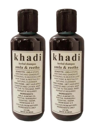 Khadi Herbal Amla & Reetha Shampoo 210 ml - Pack of 2
