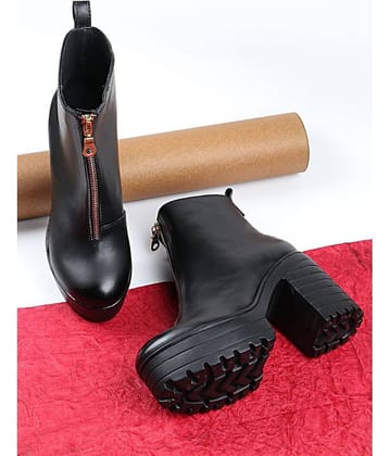 Shoetopia Black Knee Length Casual Boots