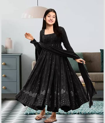 kedar fab Georgette Gown For Girls ( Pack of 1 , Light Blue )