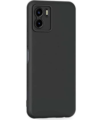 Case Vault Covers - Black Silicon Plain Cases Compatible For Vivo Y15S ( Pack of 1 )