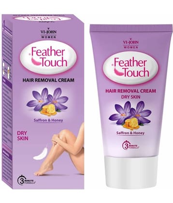 VI-JOHN Feather Touch Saffron & Honey Hair Removal Cream for Dry Skin 40g - Pack of 1