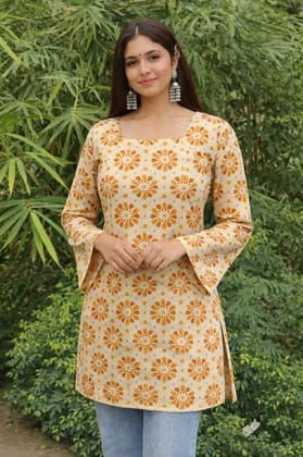 New Collection Of Short kurti With Back Dori Comfortable & Stylish  100% Pure Soft Cotton (6060)