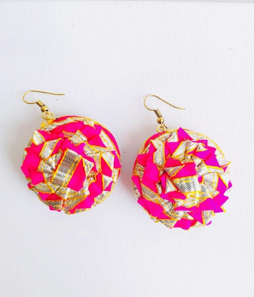 DENIM GLASS EARRING - PINK GOTTA