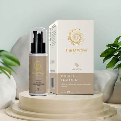The D Wave Photolift Face Fluid Face Cream For Tan Removal - 30ML | Reduces hyperpigmentation | Detans and protects skin from sun damage and UV stress | Restore skin elasticity